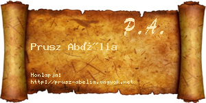 Prusz Abélia névjegykártya